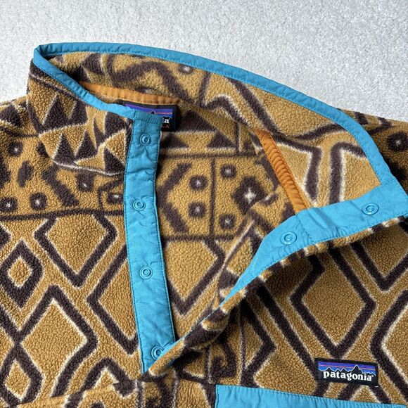 Patagonia Synchilla Snap-T Pullover Men's Size Small Montana Siete Bear Brown - Picture 6 of 16
